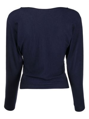 Sweatshirt mit v-ausschnitt Alberta Ferretti blau