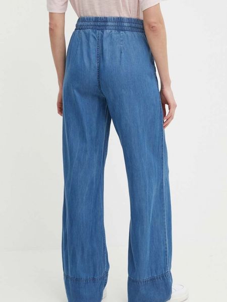 Laza szabású magas derekú nadrág Pepe Jeans kék
