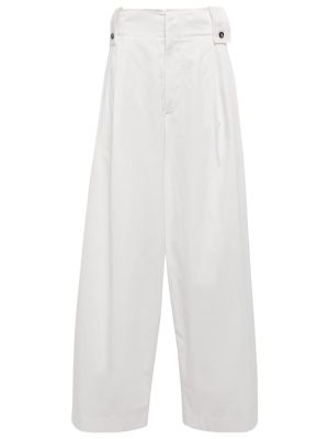Pantalon taille haute en coton Bottega Veneta blanc