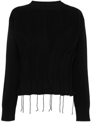 Chunky tipa plisēti džemperis Sacai melns