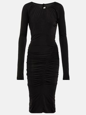 Jersey obleka Victoria Beckham črna