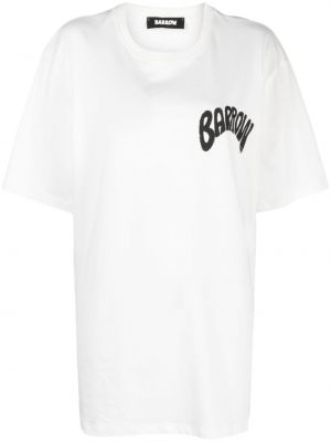Памучна тениска с принт Barrow бяло