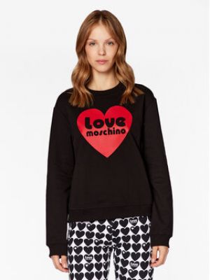 Černá mikina relaxed fit Love Moschino