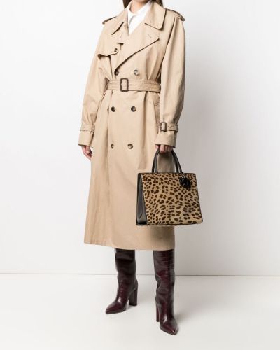 Bolso shopper leopardo Christian Dior plateado
