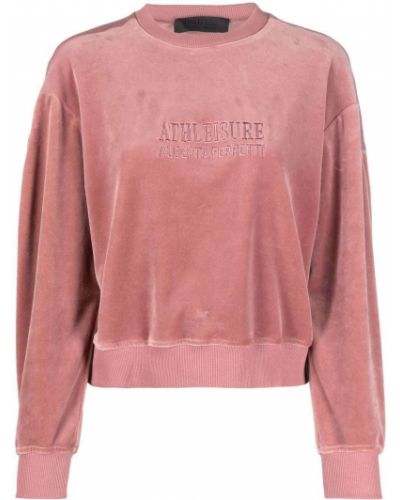 Jersey con bordado de tela jersey Alberta Ferretti rosa