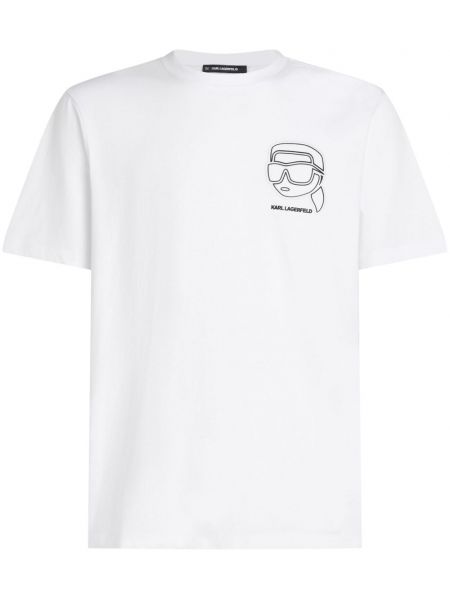 Bomuld t-shirt Karl Lagerfeld hvid