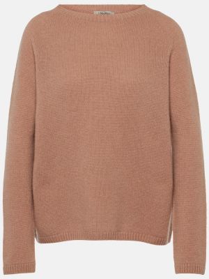 Sweter wełniany z kaszmiru S Max Mara różowy