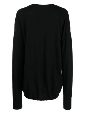 Woll pullover mit v-ausschnitt Quira schwarz