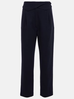 Вълнени широки панталони тип „марлен“ с висока талия Blazã© Milano синьо