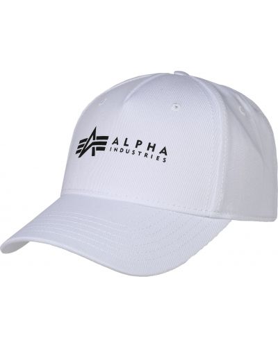 Шапка с козирки Alpha Industries бяло