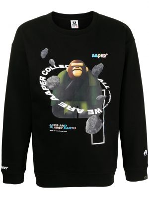 Jersey con estampado de tela jersey Aape By *a Bathing Ape® negro