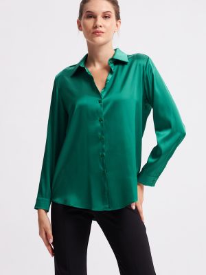 Атласна сорочка Gusto зелена