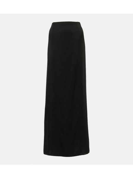 Атласная длинная юбка Brunello Cucinelli черная