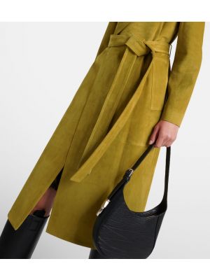 Semišový kabát Burberry žlutý