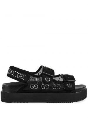 Křišťálové sandály Gucci černé