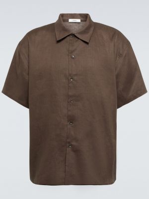 Льняная рубашка Commas коричневая