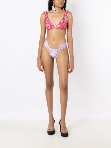 Bikini taille basse drapé Amir Slama violet