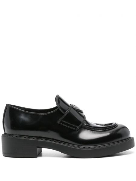 Læder loafers Prada sort