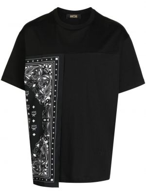 T-shirt aus baumwoll mit print Mcm schwarz
