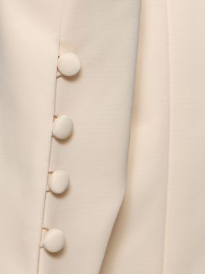Mini vestido manga larga de crepé Khaite blanco