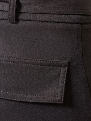 Flanelové cargo kalhoty s kapsami Andreadamo šedé