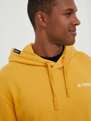 Kapucnis melegítő felső Adidas Terrex sárga