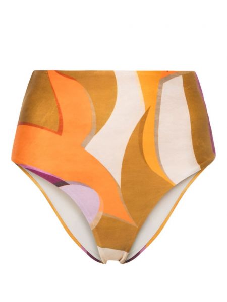 Bikini cu imagine cu imprimeu abstract Raquel Diniz portocaliu