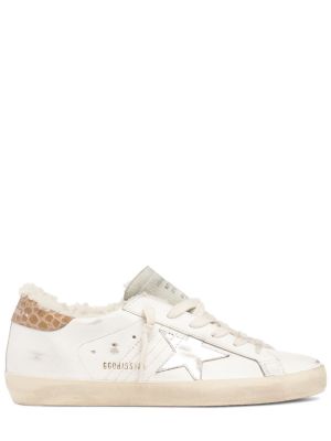 Stjernemønster lær sneakers Golden Goose hvit