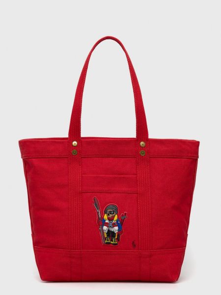Памучни чанта Polo Ralph Lauren червено