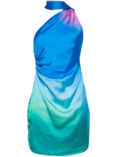 Сатенена коктейлна рокля Baobab Collection синьо