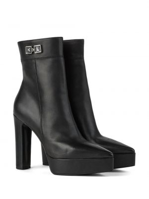 Ankle boots skórzane Karl Lagerfeld czarne
