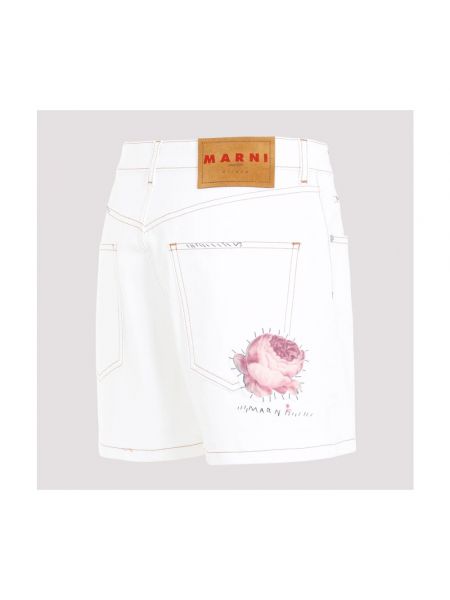 Pantalones cortos vaqueros con bolsillos Marni blanco