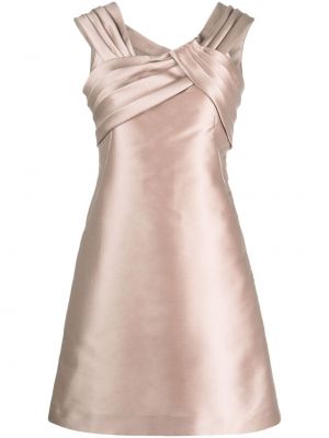 Saténové koktejlkové šaty Alberta Ferretti ružová
