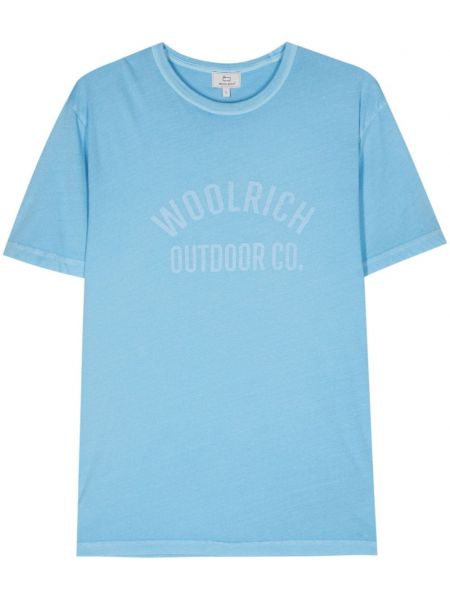Pamučna majica s printom Woolrich plava
