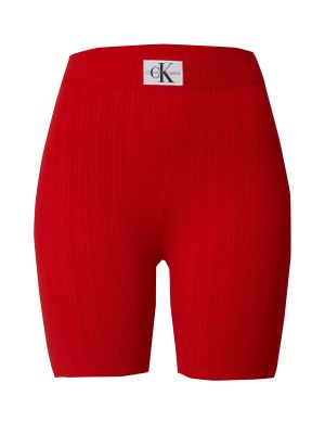 Bavlnené slim fit priliehavé legíny Calvin Klein Jeans červená
