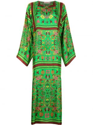 Trykt silke dress Tory Burch grønn