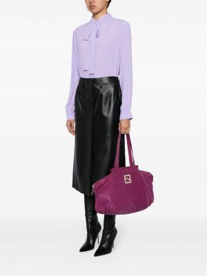 Dabīgās ādas kaklarota Fendi Pre-owned violets