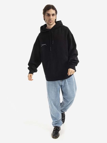 Pamučna hoodie s kapuljačom Tom Wood crna