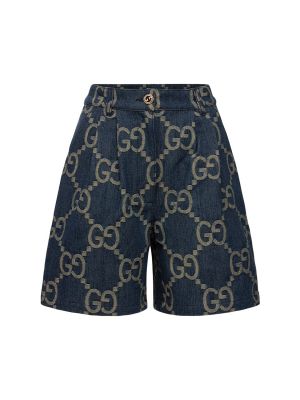 Shorts en jean en coton Gucci bleu