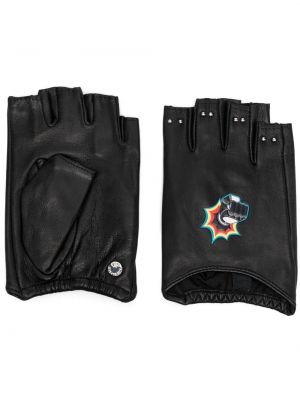 Rękawiczki skórzane Karl Lagerfeld - Сzarny