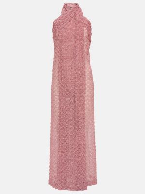 Pletené midi šaty Missoni Mare růžové