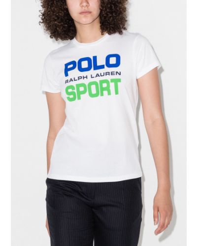 Camiseta con cordones de cuello redondo Polo Ralph Lauren blanco