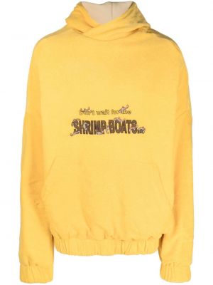 Oversized φούτερ με κουκούλα με κέντημα Robyn Lynch κίτρινο