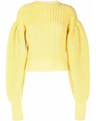 Pull en tricot à manches bouffantes Rotate jaune