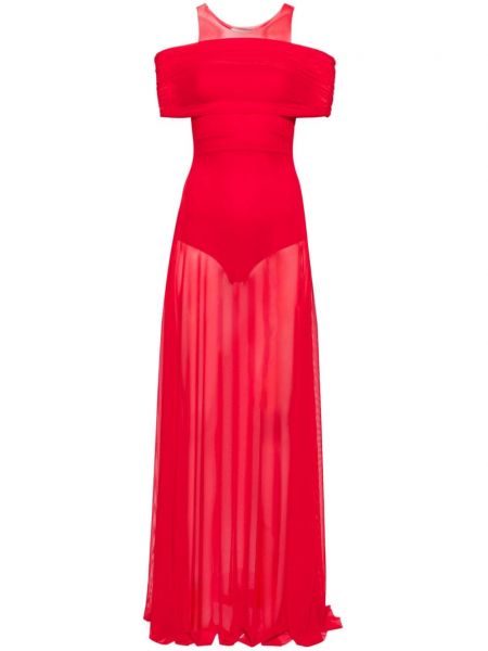 Večerna obleka z mrežo Atu Body Couture rdeča