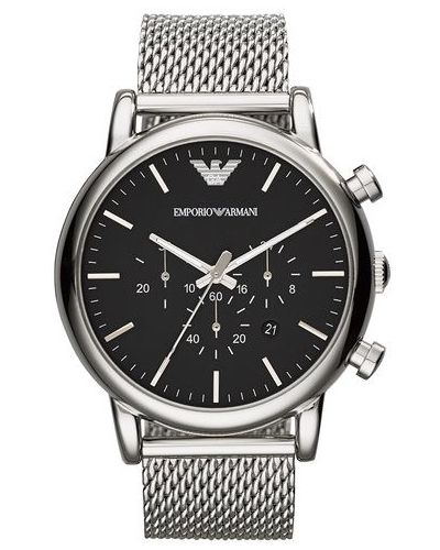 Stříbrné hodinky Emporio Armani