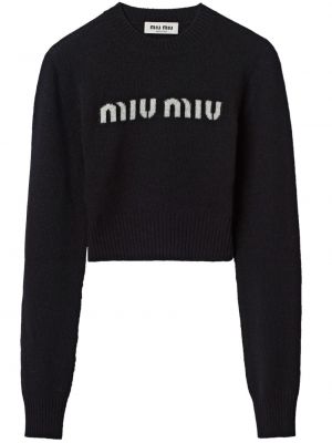 Czarny sweter z kaszmiru Miu Miu