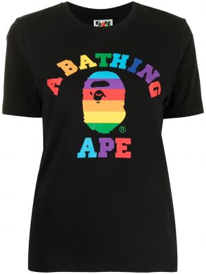 Trykt bomull t-skjorte A Bathing Ape® svart