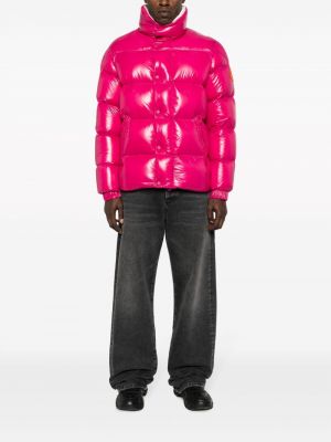 Pikowana kurtka puchowa Moncler różowa