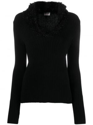 Sweter z futerkiem Blugirl czarny
